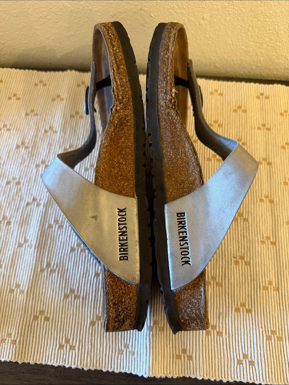 Birkenstock Gizeh Metallic Silver Thong Sandals Womens 9 EU 40 Comfort Shoes - Picture 7 of 16